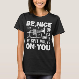 いい時唾を吐くバルブのフルゲルホーンを空にするおもしろい Tシャツ