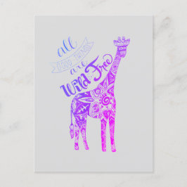 「いい物はみな野生で自由なキリンのはがき ポストカード