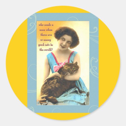 いい猫が沢山いる男が ラウンドシール (正面)