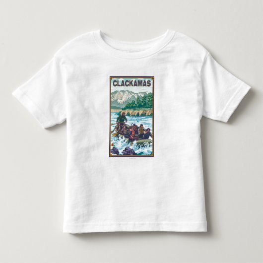 いかだで運ぶ白濁水- Clackamas、オレゴン トドラーTシャツ (正面)