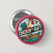 いかだの上の鶏 缶バッジ (正面&裏面)