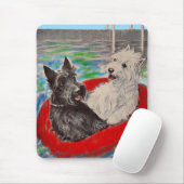 いかだの上の黒と白 マウスパッド (マウス)