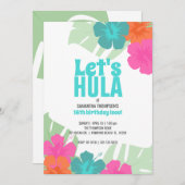 いかなる時代の熱帯バースデーパーティーシャーバートルアウ(ハワイ式宴会) 招待状 (正面/裏面)