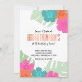 いかなる時代の熱帯バースデーパーティールアウ（ハワイ式宴会） 招待状 (正面)