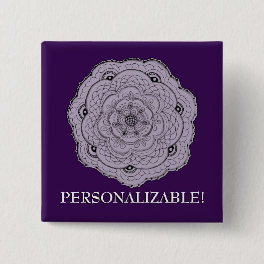 いかなる色のレースも、かぎとるようにかぎとる花 缶バッジ (正面)