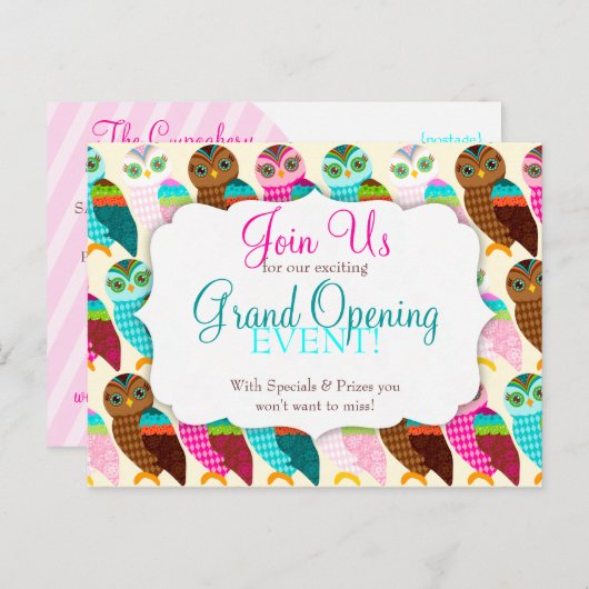 いかに今コキンメフクロウか。 オープン インビテーションポストカード (正面/裏面)