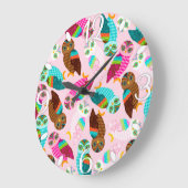 いかに今コキンメフクロウか。 ラージ壁時計 (傾斜)