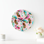 いかに今コキンメフクロウか。 ラージ壁時計 (ホーム)