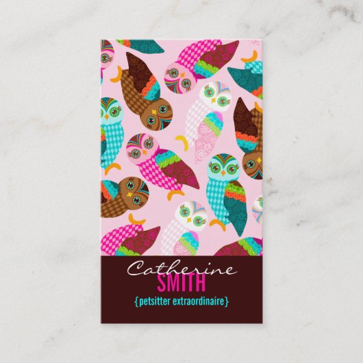 いかに今コキンメフクロウか。 縦 名刺 (正面)