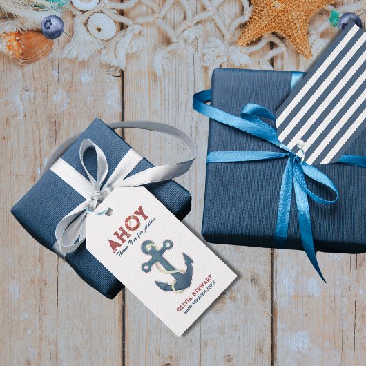 いかりありがとう航海の赤ちゃんシャワー ギフトタグ
