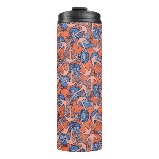 いかりおよびくらげパターン タンブラー (正面)