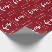 いかりおよびカスタムの文字の船員のクリスマス ラッピングペーパー (角)