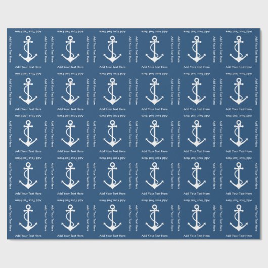 いかりおよびカスタムの文字の船員の誕生日 ラッピングペーパー (フラット)