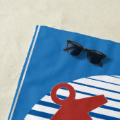 いかりおよび名前をカスタムするを用いる遊航船 ビーチタオル (インサイチュ)