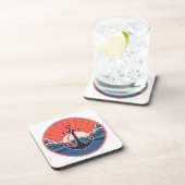 いかりおよび海の波パターン コースター (右側)