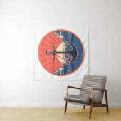 いかりおよび海の波パターン タペストリー (インサイチュ)