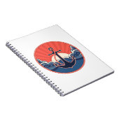 いかりおよび海の波パターン ノートブック (右側)