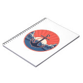 いかりおよび海の波パターン ノートブック (左側)