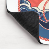 いかりおよび海の波パターン マウスパッド (コーナー)