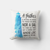 いかりおよび灯台が付いている航海のなパパの枕 クッション (正面)