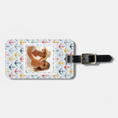 いかりが付いているカスタムな写真の航海のなパターン ラゲッジタグ (正面横)