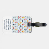いかりが付いているカスタムな写真の航海のなパターン ラゲッジタグ (裏面横)
