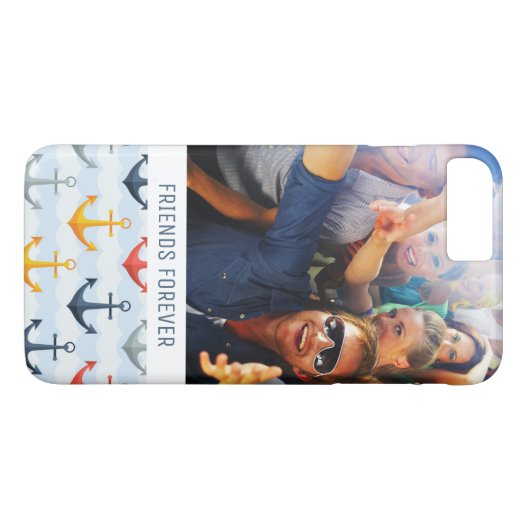 いかりが付いているカスタムな写真及び文字航海のなパターン Case-Mate iPhoneケース (裏面(横))