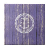 いかりが付いている動揺してで旧式な木製のプリント タイル (正面)