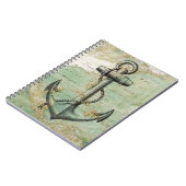 いかりが付いている旧式で航海のな地図 ノートブック (左側)