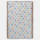 いかりが付いている航海のなパターン スローブランケット (正面縦)