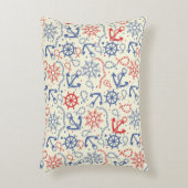 いかりが付いている赤そして海軍背景 アクセントクッション (正面(垂直))