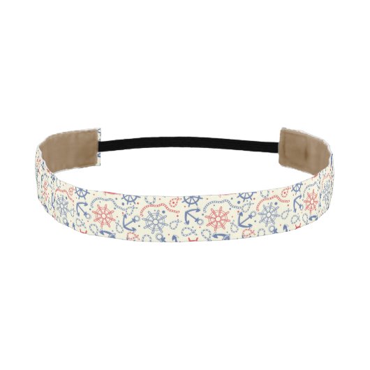 いかりが付いている赤そして海軍背景 アスレチックヘッドバンド (正面)