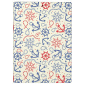 いかりが付いている赤そして海軍背景 クリップボード (裏面)