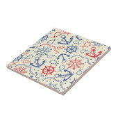 いかりが付いている赤そして海軍背景 タイル (側面)