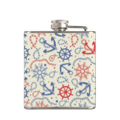 いかりが付いている赤そして海軍背景 フラスク (裏面)