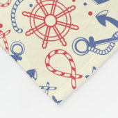 いかりが付いている赤そして海軍背景 フリースブランケット (角)