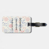 いかりが付いている赤そして海軍背景 ラゲッジタグ (裏面横)