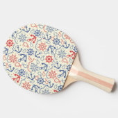 いかりが付いている赤そして海軍背景 卓球ラケット (横)