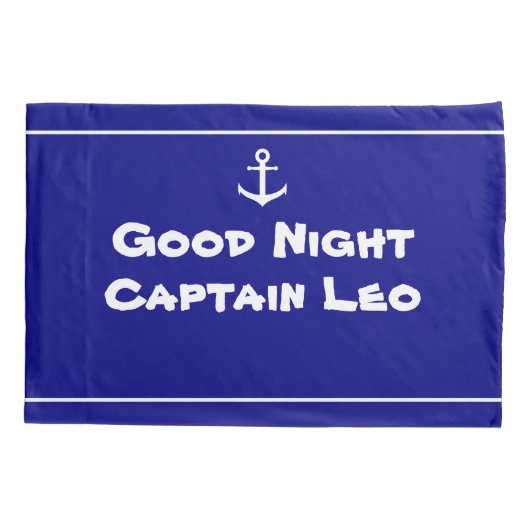 いかりとの子供の部屋のカスタムな青そして白 枕カバー (裏面)