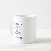 いかりとオール（船長またはボート名あり） コーヒーマグカップ (正面左)