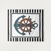 いかりとストライプ タペストリー (正面(横))