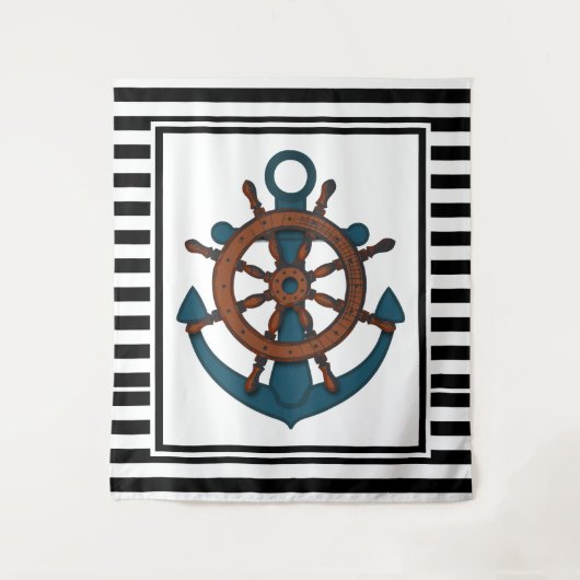 いかりとストライプ タペストリー (正面)