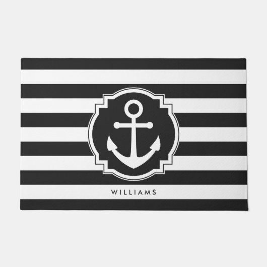 いかりとストライプ ドアマット (正面)