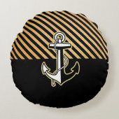 いかりとストライプ ラウンドクッション (正面)