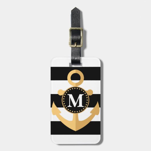 いかりとストライプ ラゲッジタグ (正面縦)