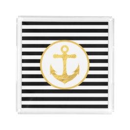 いかりとストライプ |航海のテーマ |アクリルトレイ アクリルトレー