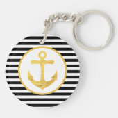 いかりとストライプ |航海のテーマ |キーチェーン キーホルダー (裏面)