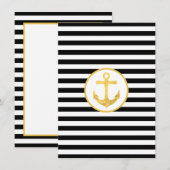 いかりとストライプ |航海のテーマ |グリーティングカード サンキューカード (正面/裏面)