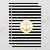 いかりとストライプ |航海のテーマ |グリーティングカード サンキューカード (正面/裏面)