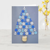 いかりとホイールのクリスマスツリー カード (黄色い花)